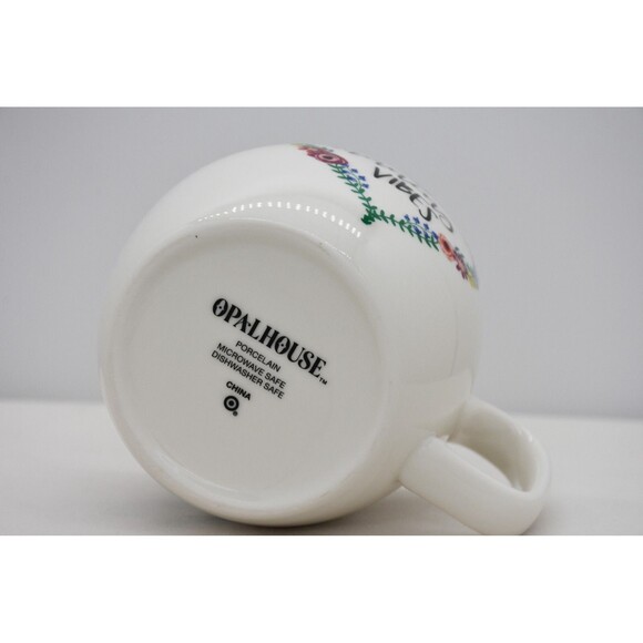 Opal House Porcelain Morning Vibes White Mug Cup Floral Heart - Picture 3 of 3